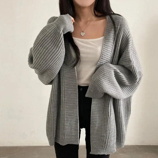 Damen Übergröße Strickjacke mit weit geschnittenen Ärmeln und strukturierter Textur R&B