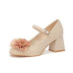 Damen elegante Abend-Schuhe mit blumiger Applikation R&B