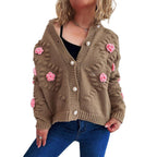 Damen Strickjacke mit floralen Applikationen und komfortablem Schnitt R&B