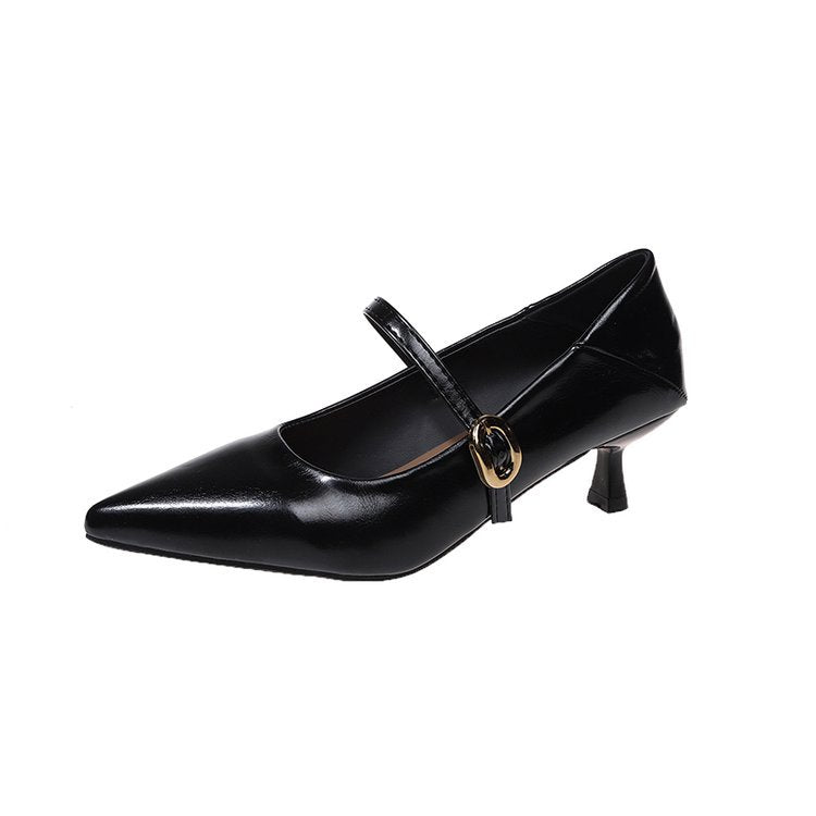 Damen elegante Pumps mit schmaler Schnalle R&B