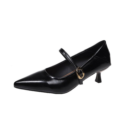 Damen elegante Pumps mit schmaler Schnalle R&B