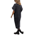 Damen Elegantes Wickelkleid mit strukturiertem Stoff und Taillengürtel R&B