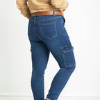 Damen Cargo-Jeans mit modischen Taschen und angesagtem Skinny-Schnitt R&B