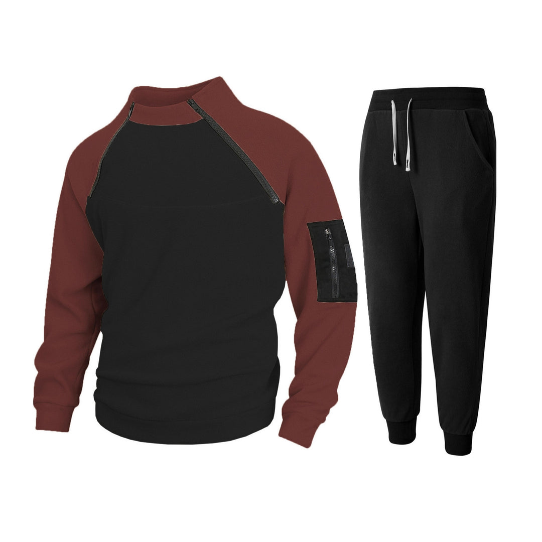 Herren Sportliches Oberteil mit funktionalem Reißverschluss und komfortabler Jogginghose R&B
