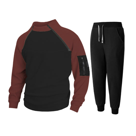 Herren Sportliches Oberteil mit funktionalem Reißverschluss und komfortabler Jogginghose R&B