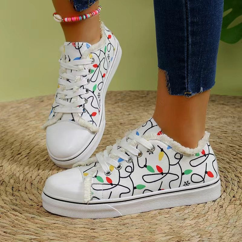 Damen Sneaker mit fransigem Obermaterial und modischer Riemenverzierung R&B