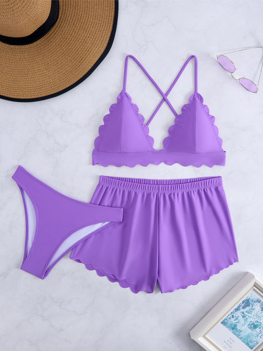 Damen Triangel-Bikini mit Shorts R&B