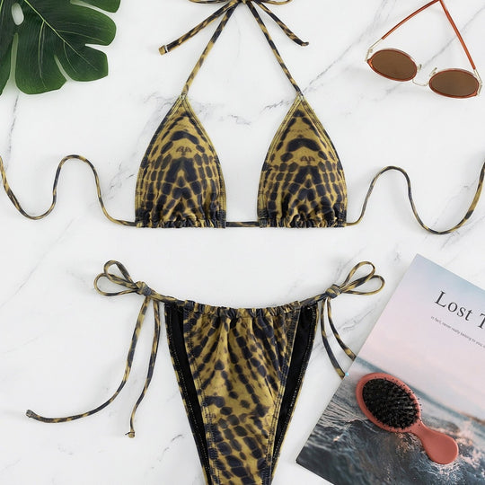Damen Triangel-Bikini mit verstellbaren Schnürdetails R&B