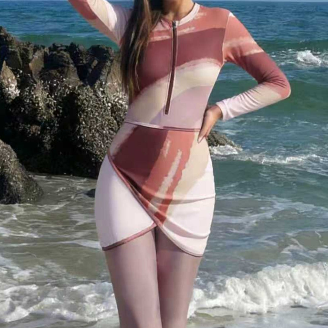 Damen Modischer Surfanzug mit Zip und elegantem Rock R&B