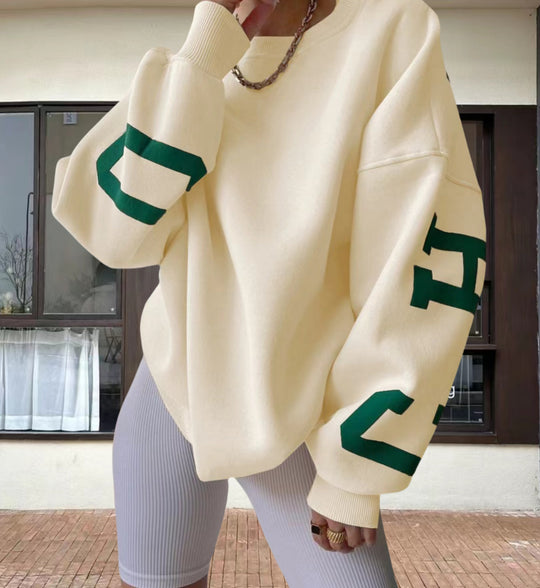 Damen Oversized Sweatshirt mit grafischen Akzenten R&B