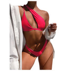Damen Cut-Out Bikini mit asymmetrischem Oberteil und verstellbaren Trägern R&B