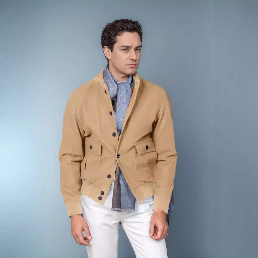 Herren lässige Jacke mit praktischen Taschen und elastischem Bund R&B