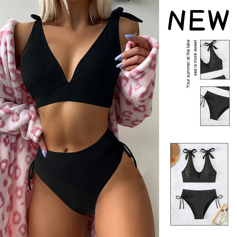 Damen Hochtaillierter Bikini mit verstellbaren Trägern