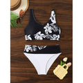 Damen Bikini-Set mit hohem Bund und floralem Muster R&B
