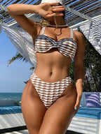 Damen Hochtaillierter Bikini mit strukturiertem Oberteil