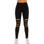 Damen Modische Leggings mit Cut-Outs im Leopardenmuster