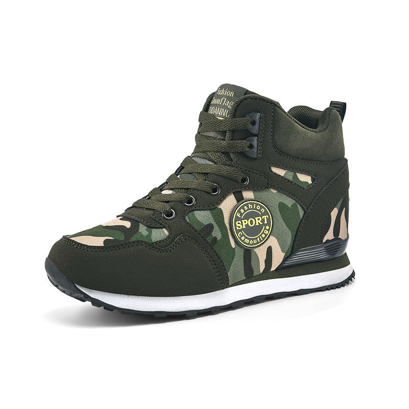 Damen Sportliche High-Top Sneakers im Camouflage-Design