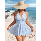 Damen Strandkleid mit raffiniertem Wickeldesign R&B
