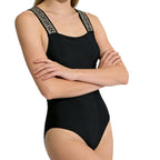 Damen Einteiler Badeanzug mit breiten, eleganten Trägern R&B