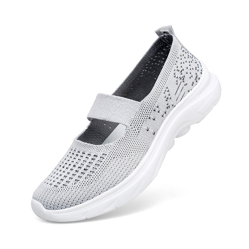 Damen bequeme Slip-On Sneakers mit gepolstertem Riemen R&B