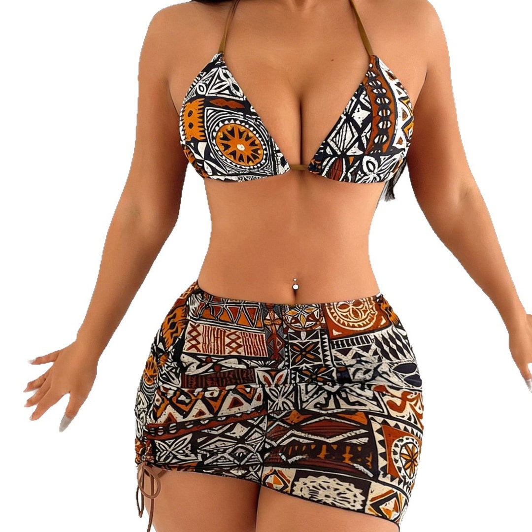 Damen Triangle-Bikini mit verstellbarem Wickelrock R&B