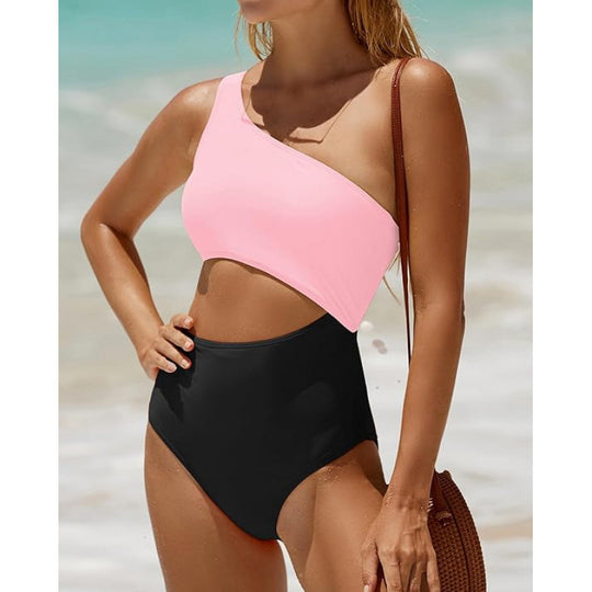 Damen Einseitiger Cut-Out Badeanzug mit attraktivem Design R&B