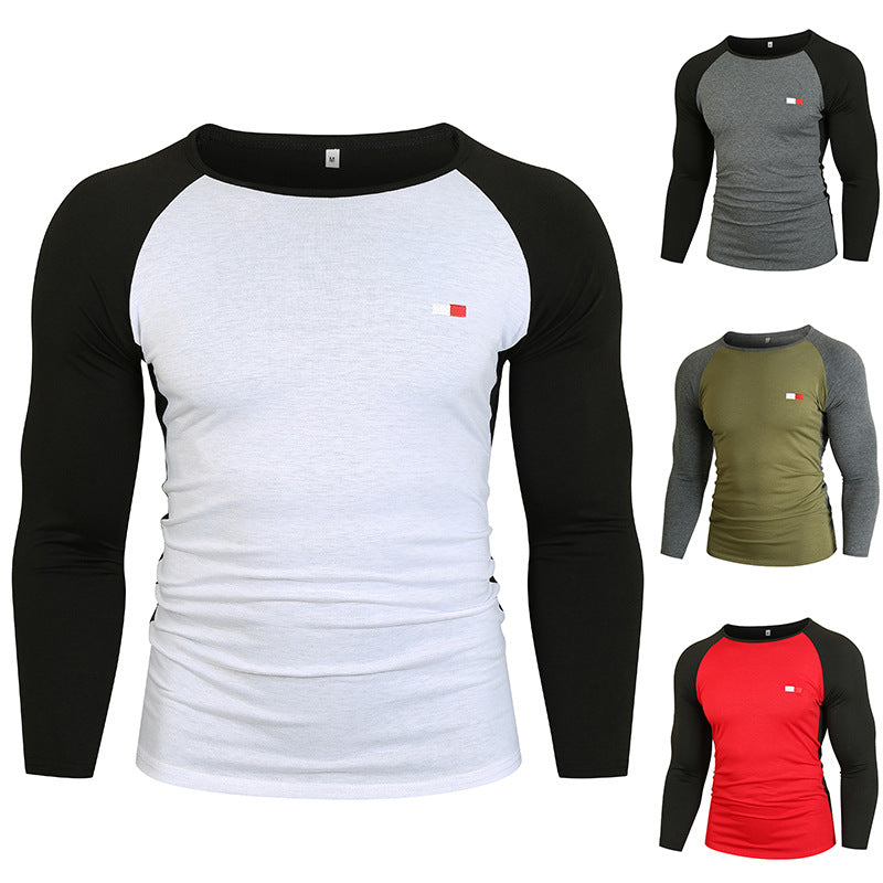 Herren Langarm-T-Shirt mit Raglanärmeln und hochwertiger Baumwolle