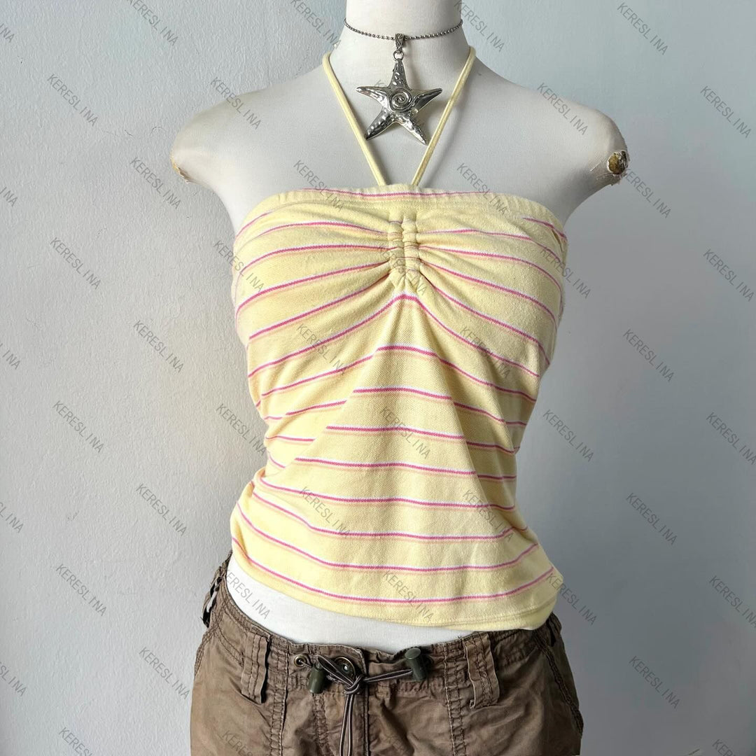 Damen gestreiftes Bandeau-Top R&B