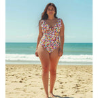Damen Eleganter Badeanzug mit Rüschendetails R&B