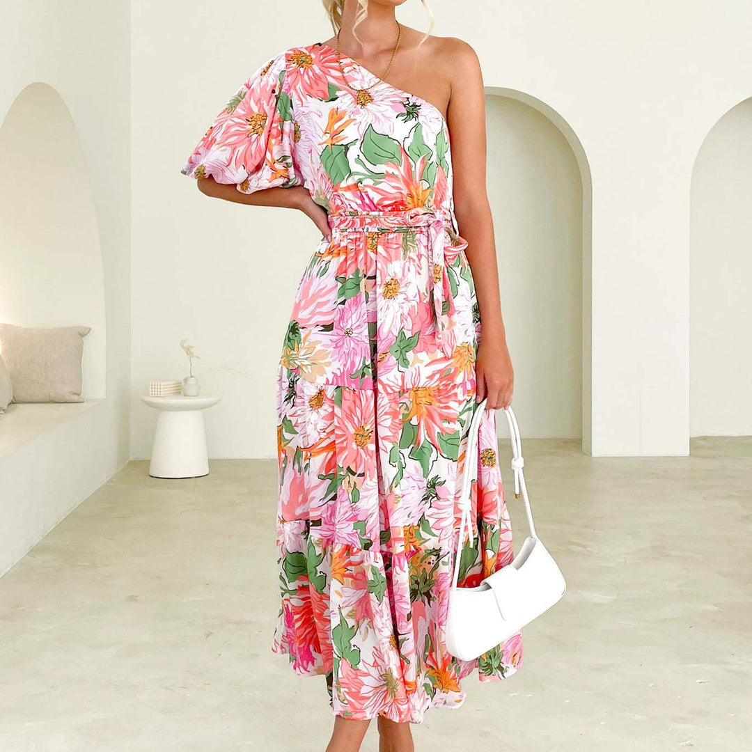 Damen Sommerliches Maxikleid mit asymmetrischem Schnitt und floralen Motiven R&B