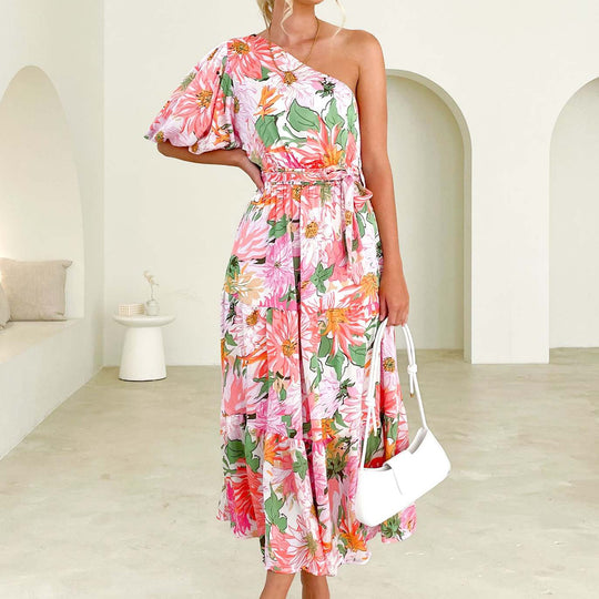 Damen Sommerliches Maxikleid mit asymmetrischem Schnitt und floralen Motiven R&B