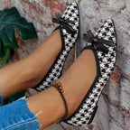 Damen spitze Ballerinas mit modischem Punkte-Muster und eleganten Schleifen R&B