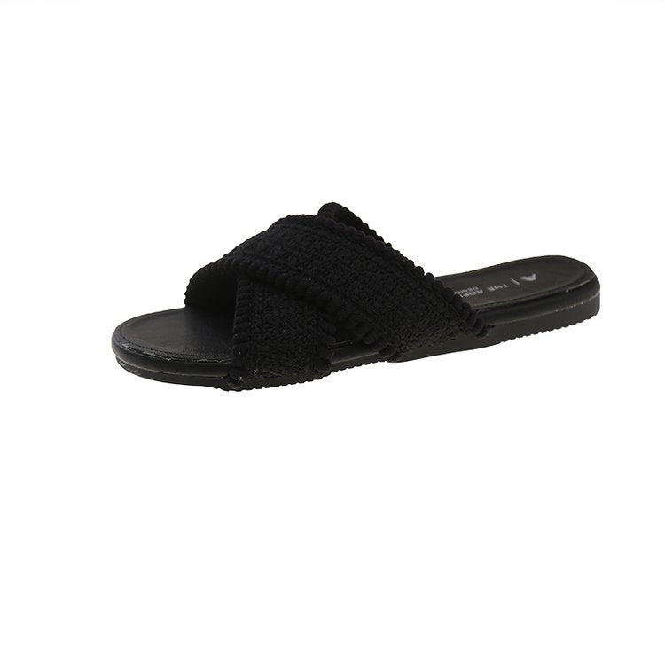 Damen modische Sandalen mit Pompons R&B
