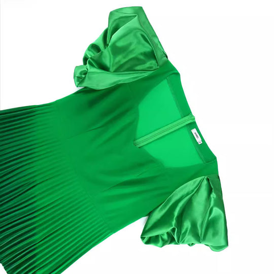 Damen Plissiertes Kleid mit Puffärmeln R&B