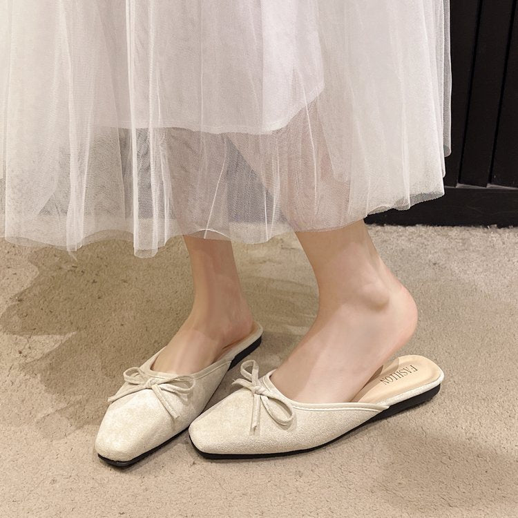 Damen modische Mules mit dekorativem Schleifenakzent R&B