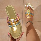 Damen modische Flip-Flops mit bunten Riemen R&B