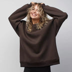 Damen Oversized Sweatshirt mit lässigem Schnitt und elastischen Bündchen R&B