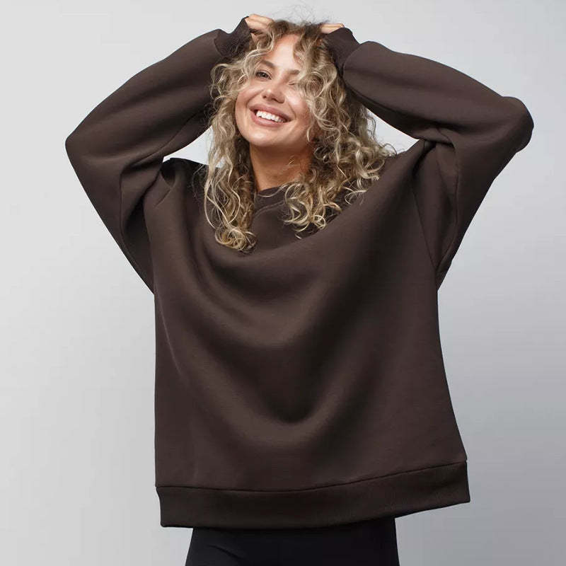 Damen Oversized Sweatshirt mit lässigem Schnitt und elastischen Bündchen R&B