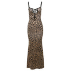 Damen Leichtes Maxikleid mit verführerischem Leo-Print R&B