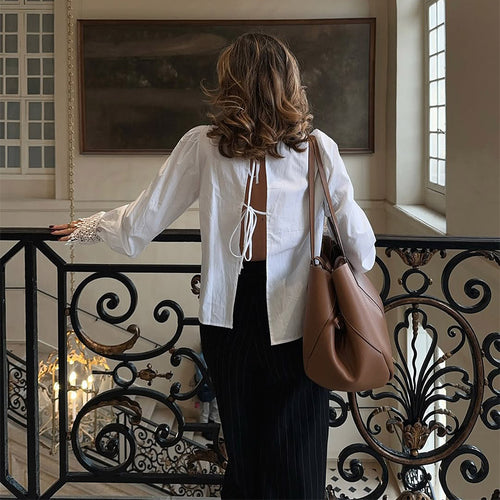 Damen Bluse mit eleganten Spitzenakzenten und Puffärmeln R&B