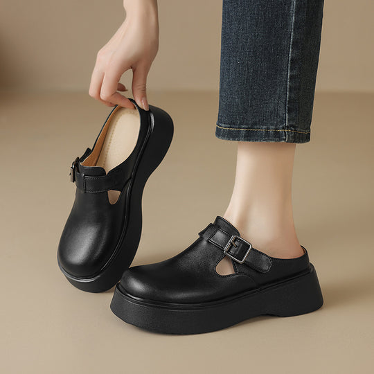 Damen Komfortable Clogs mit modischer Schnallenverzierung und rutschfester Sohle R&B