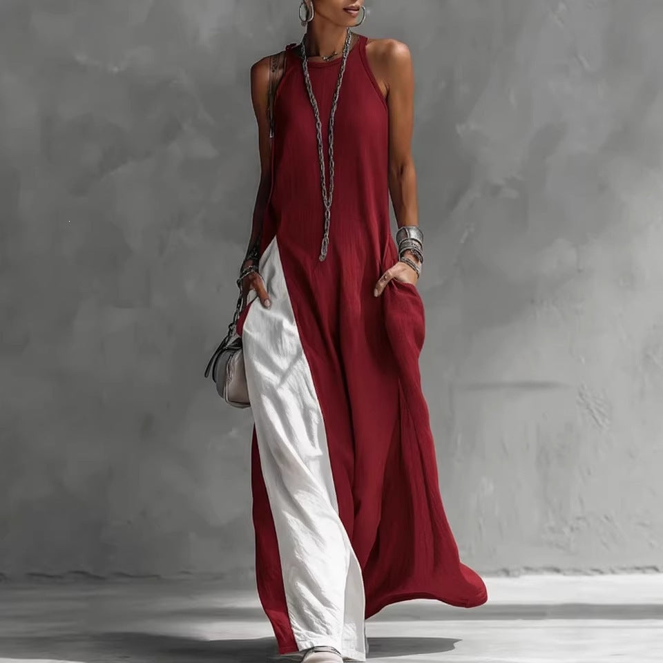 Damen Lässiges Maxikleid mit asymmetrischem Schnitt und tiefem Rückenausschnitt R&B