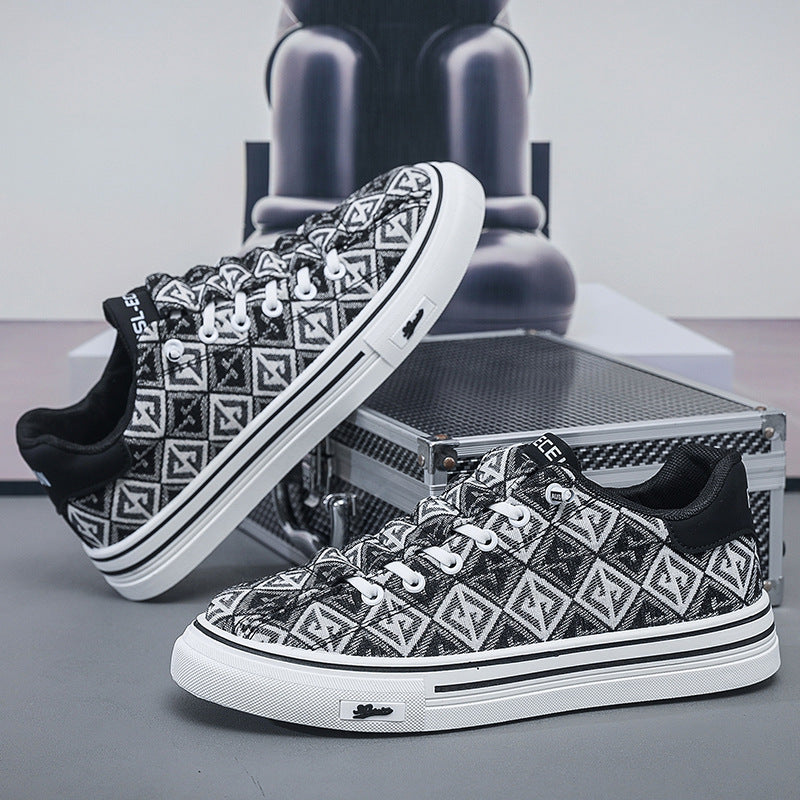 Damen Modische Sneakers mit geometrischem Muster und rutschfester Sohle