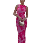 Damen Elegantes Maxikleid mit floralen Applikationen R&B