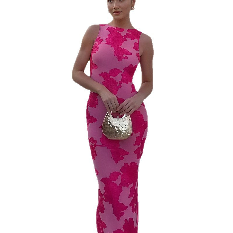 Damen Elegantes Maxikleid mit floralen Applikationen R&B