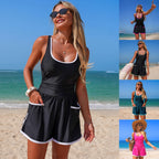Damen Sportlicher Badeanzug mit Shorts R&B