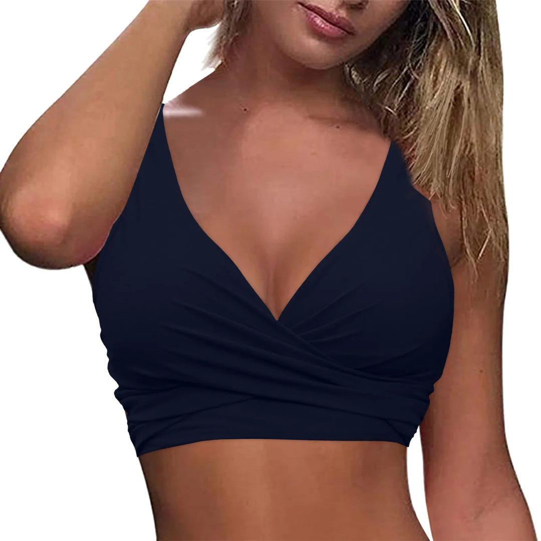 Damen komfortables Wickel-Bikinioberteil R&B