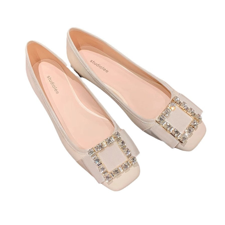 Damen Ballerinas mit funkelndem Strassbesatz und einzigartigem Riemendesign
