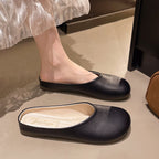 Damen modische Mules mit glänzendem Obermaterial
