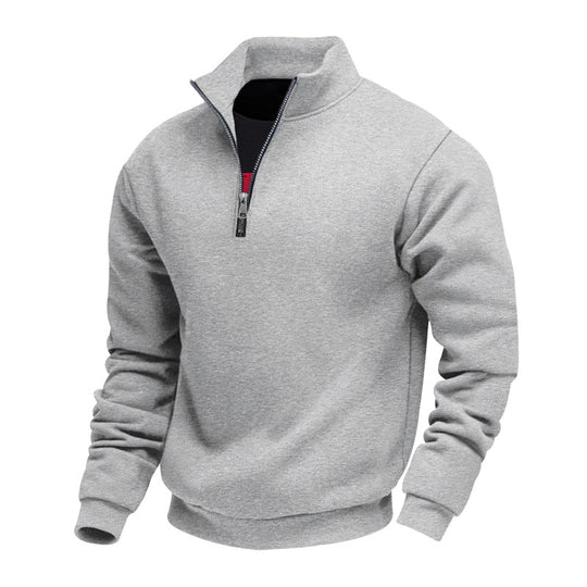 Herren sportlicher Sweatshirt mit modernem Stehkragen und Reißverschluss R&B
